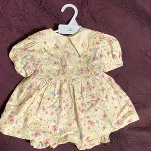 Pretty pale yellow cotton dress with bloomers